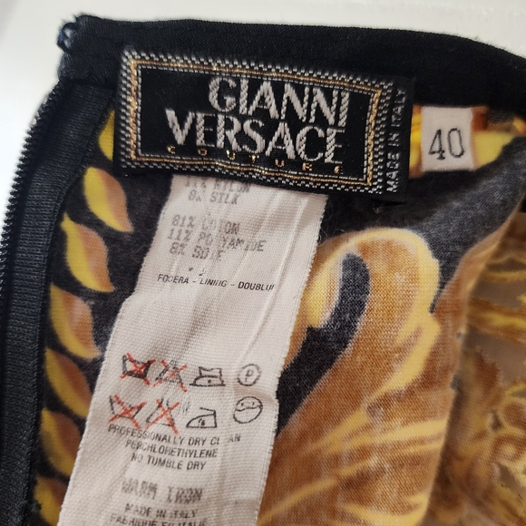 Vintage Gianni Versace Couture 1994 Baroque Print Sheer Mesh Illusion Bodysuit - Picture 3 of 13